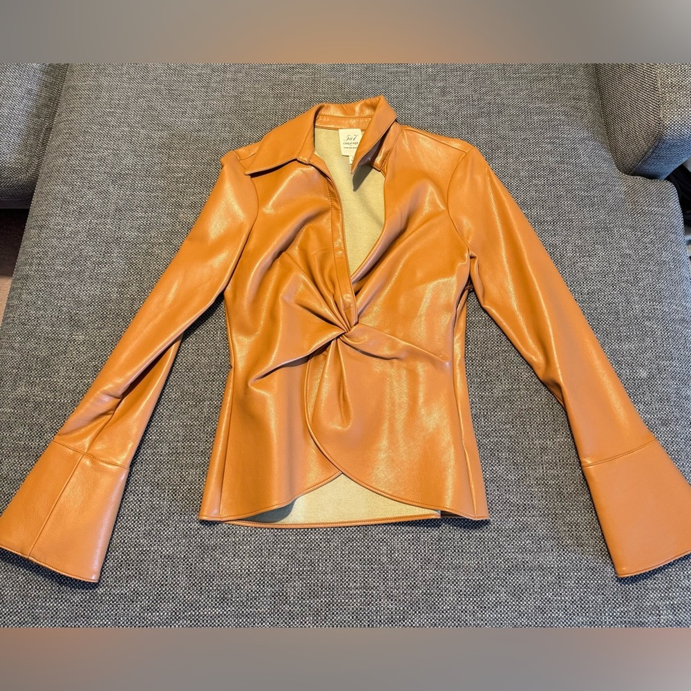 Cinq a Sept Faux Leather Top